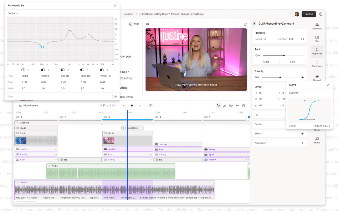 Editing interface screenshot